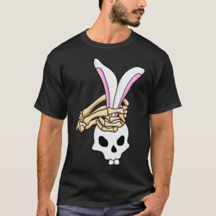 Skeleton Hand Bunny Head Funny Easter Gift T-Shirt