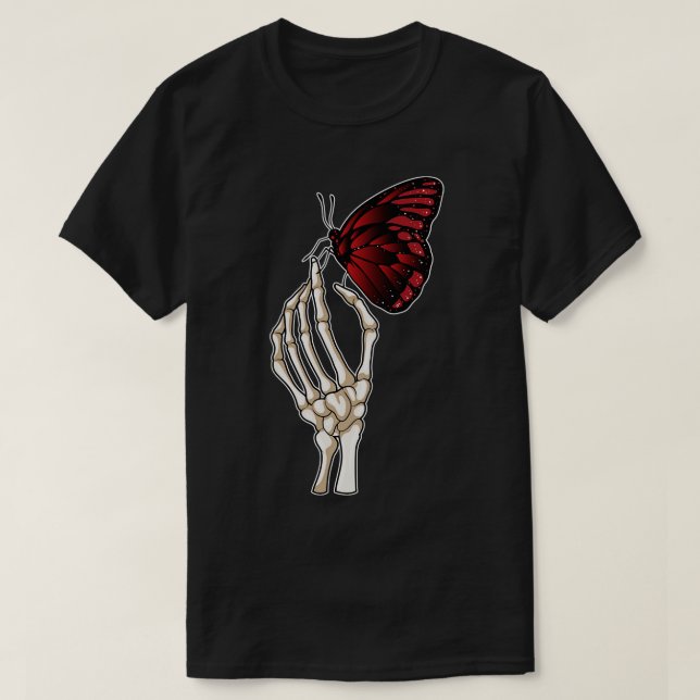 Skeleton Hand Butterfly T-Shirt (Design Front)