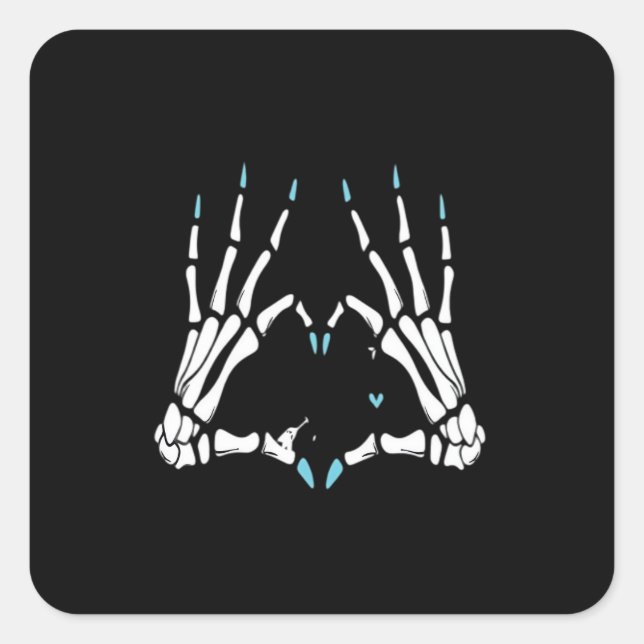 Skeleton Hand Classic Halloween Square Sticker (Front)