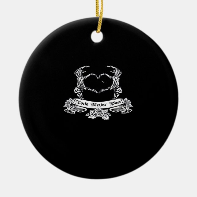 Skeleton Hand Design  Ceramic Ornament (Front)