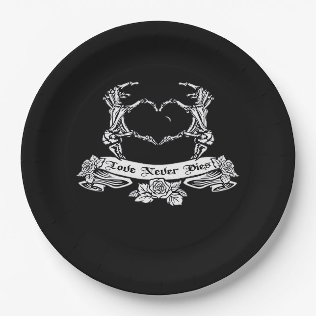 Skeleton Hand Design  Paper Plate (Front)