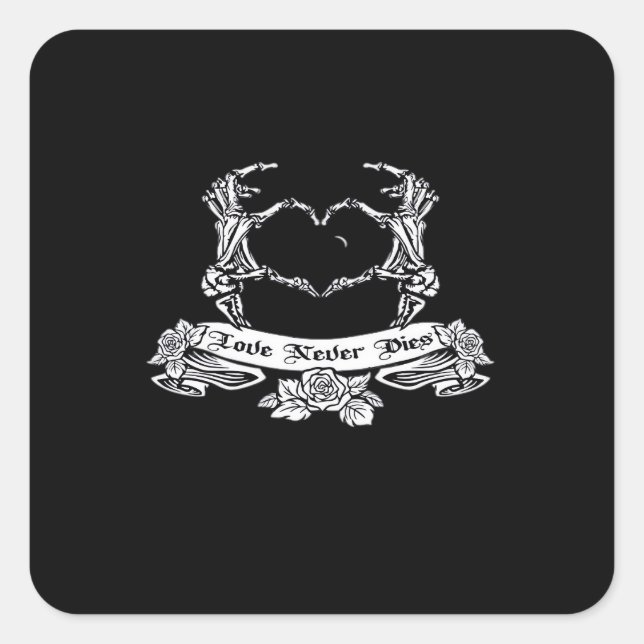 Skeleton Hand Design  Square Sticker (Front)