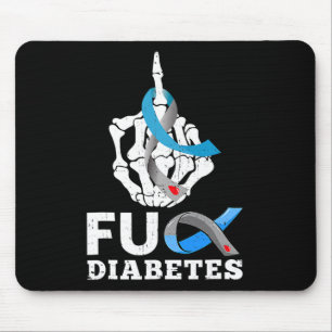 Skeleton Hand Fck Diabetes Blue Ribbon Awareness M Mouse Pad