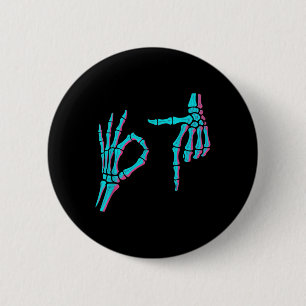 Skeleton Hand Funny Six Seven 6 7 Meme 67 Hallowee Cm Round Badge