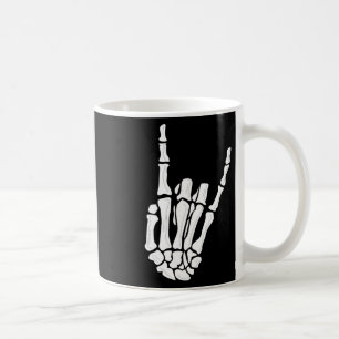 Skeleton Hand Gesture - Rock Skeleton Hand - Hallo Coffee Mug