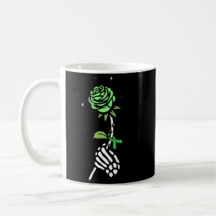 Skeleton Hand Green Ribbon Mental Health Awareness Coffee Mug