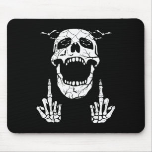 Skeleton Hand Halloween Bones Middle Finger Skull Mouse Pad