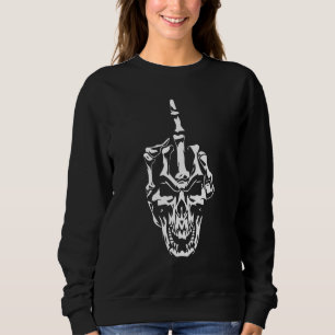 Skeleton Hand Halloween Bones Middle Finger Skull  Sweatshirt