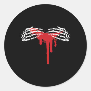 Skeleton Hand Halloween Costume Scary Goth Gothic Classic Round Sticker
