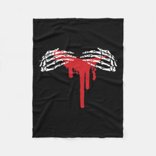 Skeleton Hand Halloween Costume Scary Goth Gothic Fleece Blanket