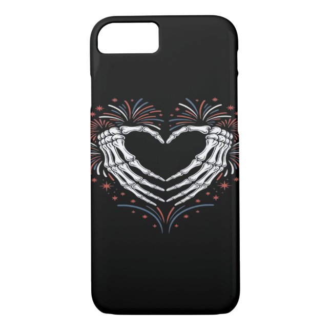 Skeleton Hand Heart 4th Of Usa Patriotic American Case-Mate iPhone Case (Back)