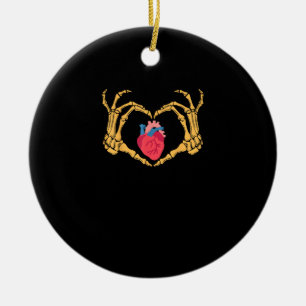 Skeleton Hand Heart Anatomy Cardiac Cvicu Nurse Ha Ceramic Ornament