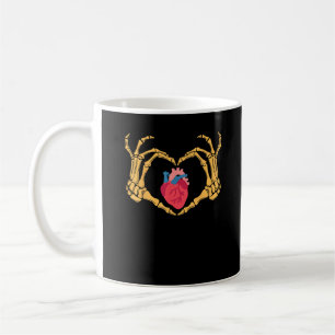 Skeleton Hand Heart Anatomy Cardiac Cvicu Nurse Ha Coffee Mug