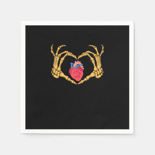 Skeleton Hand Heart Anatomy Cardiac Cvicu Nurse Napkin