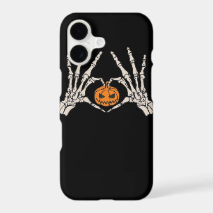 Skeleton Hand Heart And Pumpkin Funny Skull