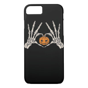 Skeleton Hand Heart And Pumpkin Funny Skull Hallow iPhone 8/7 Case