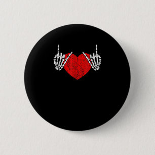 Skeleton Hand Heart And Roll, Valentines Halloween 6 Cm Round Badge