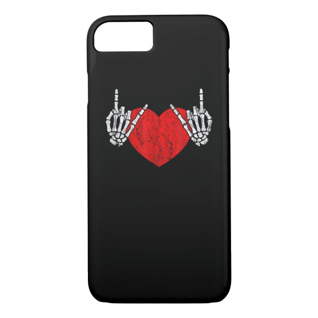 Skeleton Hand Heart And Roll, Valentines Halloween Case-Mate iPhone Case (Back)