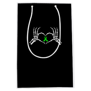 Skeleton Hand Heart Awareness Ribbon Medium Gift Bag