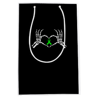 Skeleton Hand Heart Awareness Ribbon Medium Gift Bag