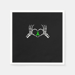 Skeleton Hand Heart Awareness Ribbon Napkin