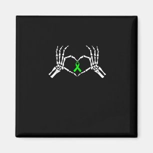 Skeleton Hand Heart Awareness Ribbon Supportive Magnet