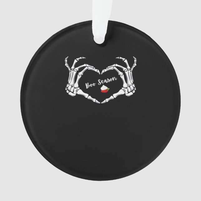 Skeleton Hand Heart Boo Season Classic Ornament (Front)
