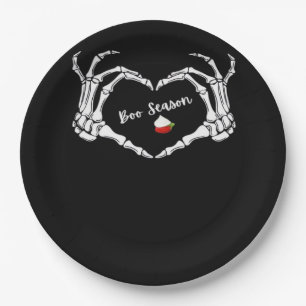Skeleton Hand Heart Boo Season Classic Paper Plate