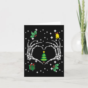 Skeleton Hand Heart Christmas Tree Xmas Men Women Card