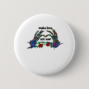 Skeleton Hand Heart Design 6 Cm Round Badge
