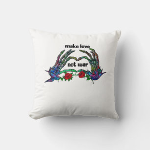 Skeleton Hand Heart Design Cushion