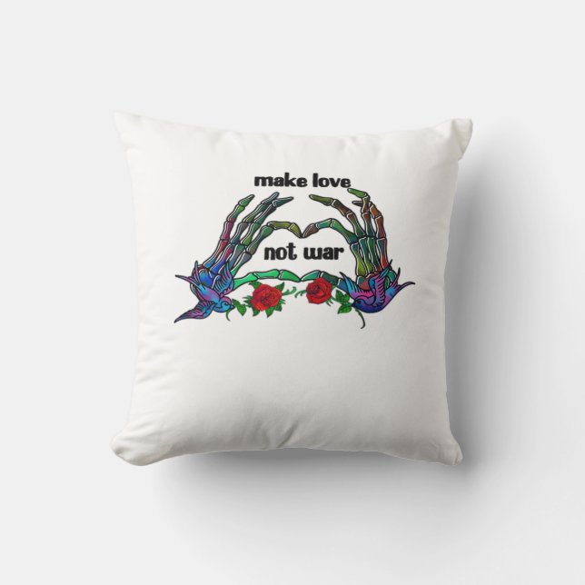 Skeleton Hand Heart Design Cushion (Front)