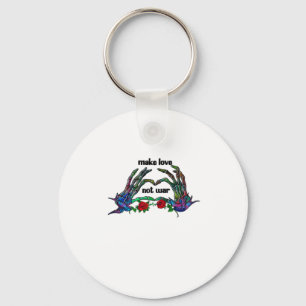Skeleton Hand Heart Design Key Ring