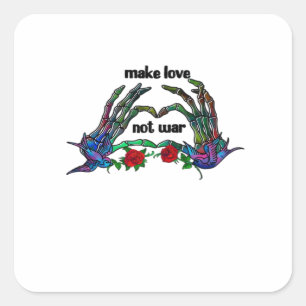 Skeleton Hand Heart Design Square Sticker