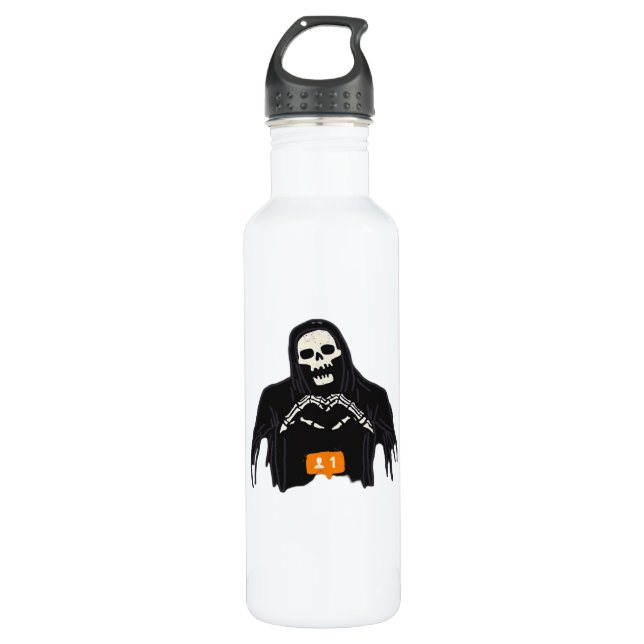 Skeleton Hand Heart Follower Classic 710 Ml Water Bottle (Front)