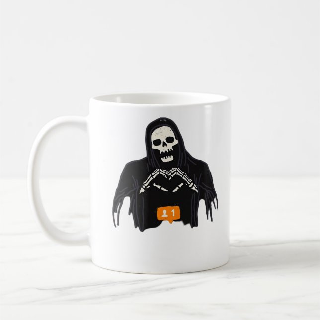 Skeleton Hand Heart Follower Classic Coffee Mug (Left)