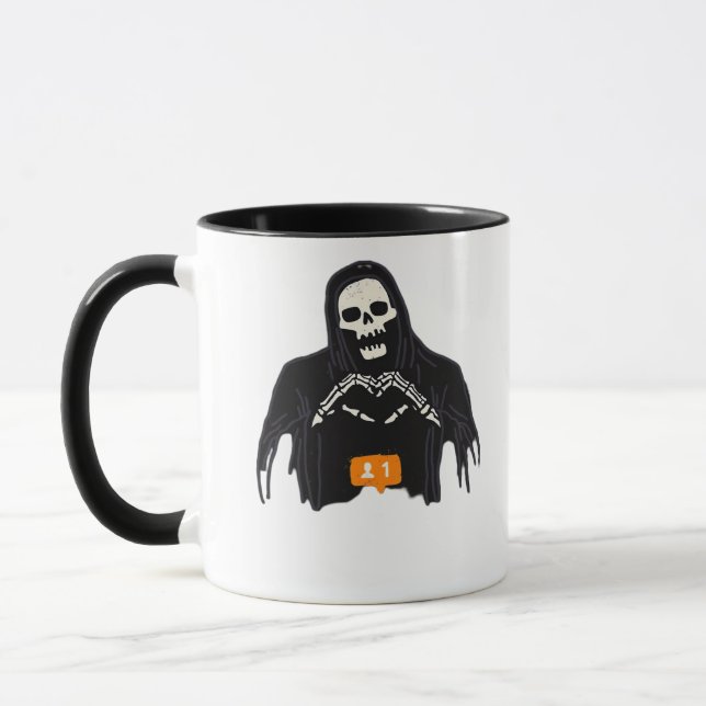 Skeleton Hand Heart Follower Classic Mug (Left)