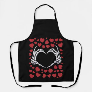 Skeleton Hand Heart Funny Bones Valentine's Day Apron
