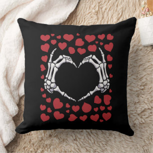 Skeleton Hand Heart Funny Bones Valentine's Day Cushion