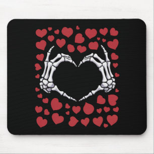 Skeleton Hand Heart Funny Bones Valentine's Day Mouse Pad