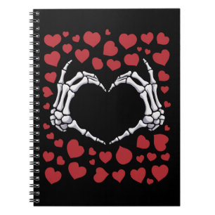 Skeleton Hand Heart Funny Bones Valentine's Day Notebook