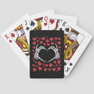 Skeleton Hand Heart Funny Bones Valentine's Day Playing Cards