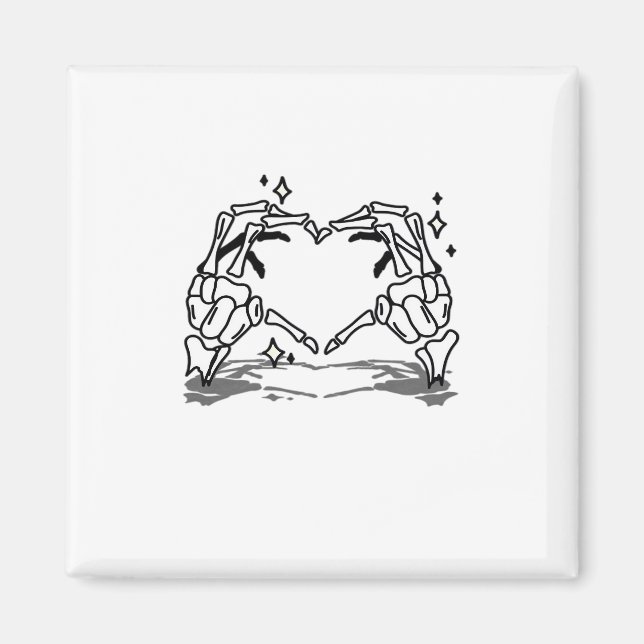 Skeleton Hand Heart Funny Design Magnet (Front)