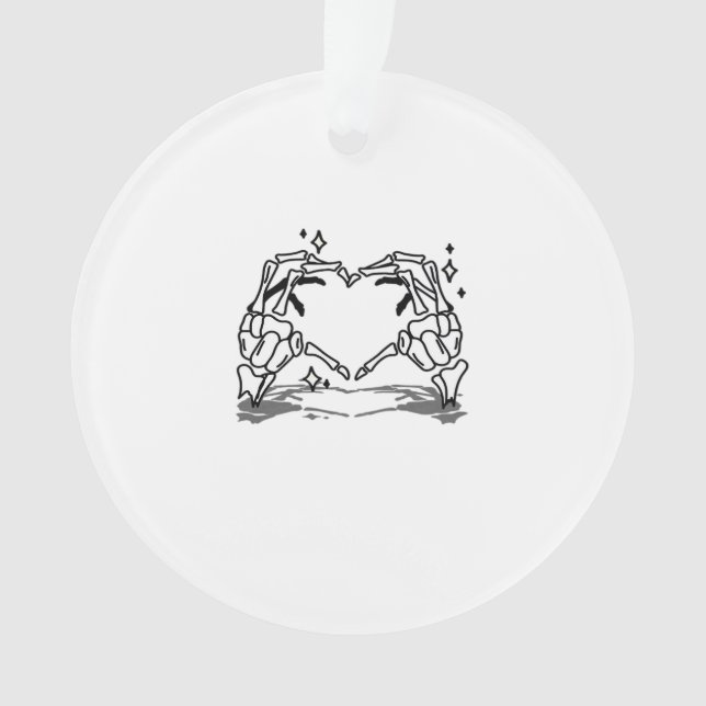 Skeleton Hand Heart Funny Design Ornament (Front)