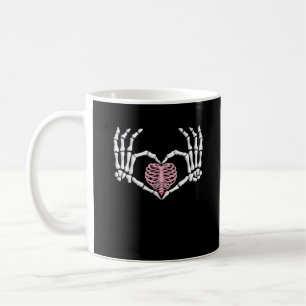 Skeleton Hand Heart Funny Halloween Women Men Coffee Mug