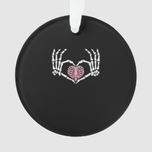 Skeleton Hand Heart Funny Halloween Women Men Ornament