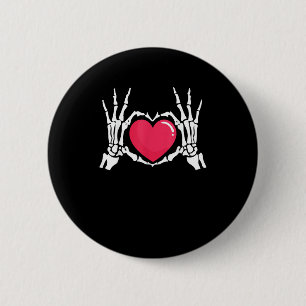 Skeleton Hand Heart Halloween 6 Cm Round Badge