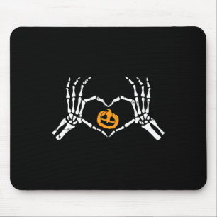 Skeleton Hand Heart Halloween Costume Bones Pumpki Mouse Pad