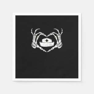 Skeleton Hand Heart - Halloween Costume Nurse Napkin