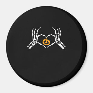 Skeleton Hand Heart Halloween Costume Pumpkin Magnet